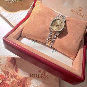 SERVICED w/ WARRANTY Rolex Lady Datejust 26 Champagne Dial Jubilee 69173